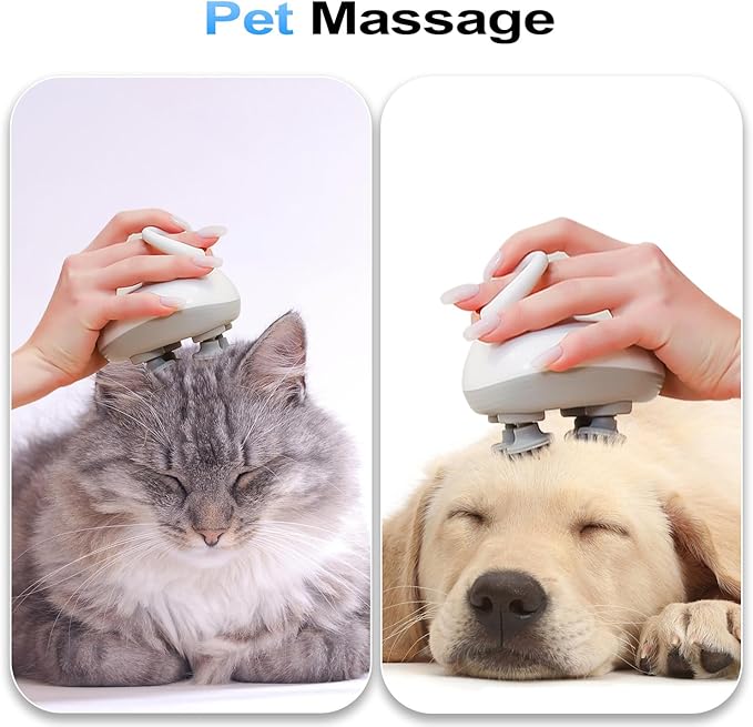 Electric Scalp Massager Head Massager Scalp Stress Relax, Portable Handheld Head Massager with Kneading, Vibration Modes and Deep Clean Care - Gift for Men, Women Dad Mom Green