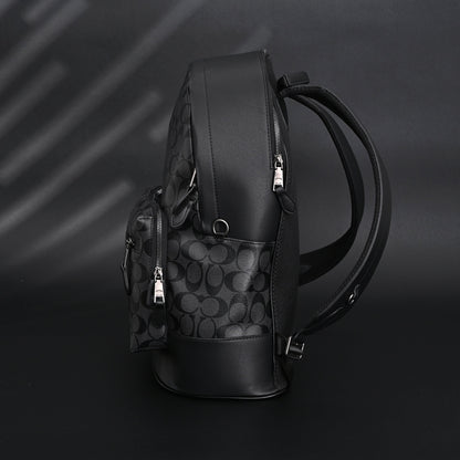Coach West Backpack – Signature Canvas in Black/Grey