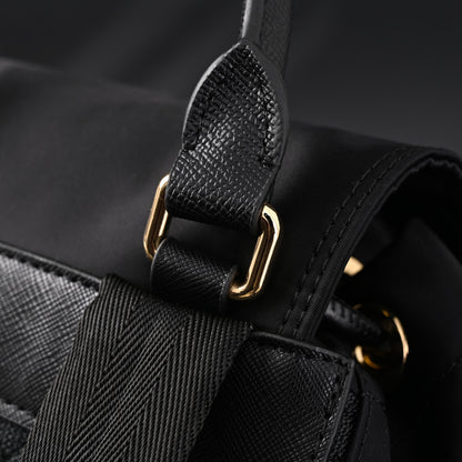 Burberry The Rucksack – Black Nylon & Leather Backpack with Gold-Tone Hardware