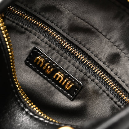 Miu Miu Black Matelassé Leather Top Handle Bag