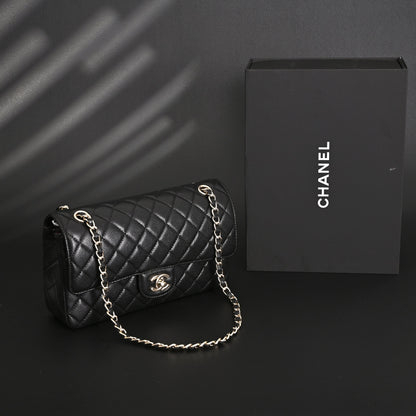 Chanel Classic Flap Bag – Black Quilted Caviar Leather with Gold-Tone Hardware