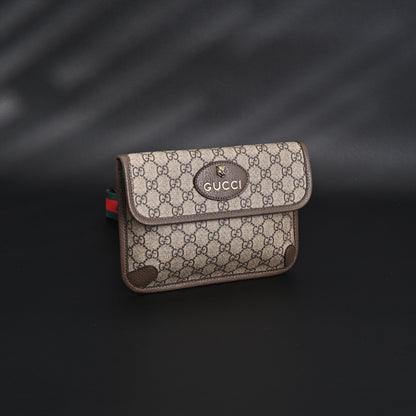 Gucci Ophidia GG Supreme Mini Belt Bag – Beige/Ebony with Web Stripe