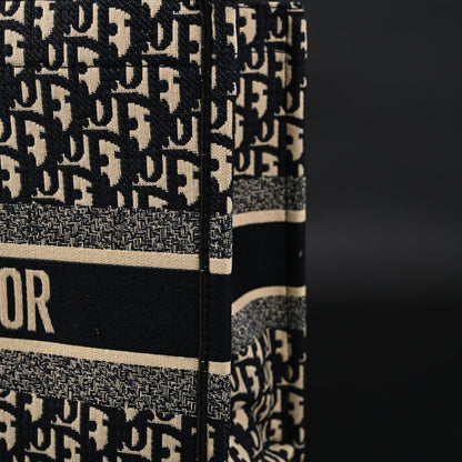 Christian Dior Medium Book Tote – Black Oblique Embroidery