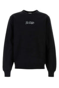 Burberry Logo-Embroidered Cotton Blend Sweatshirt — Black
