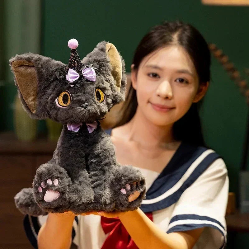Spooky Black Cat Witch Plush Toys for Halloween Fun